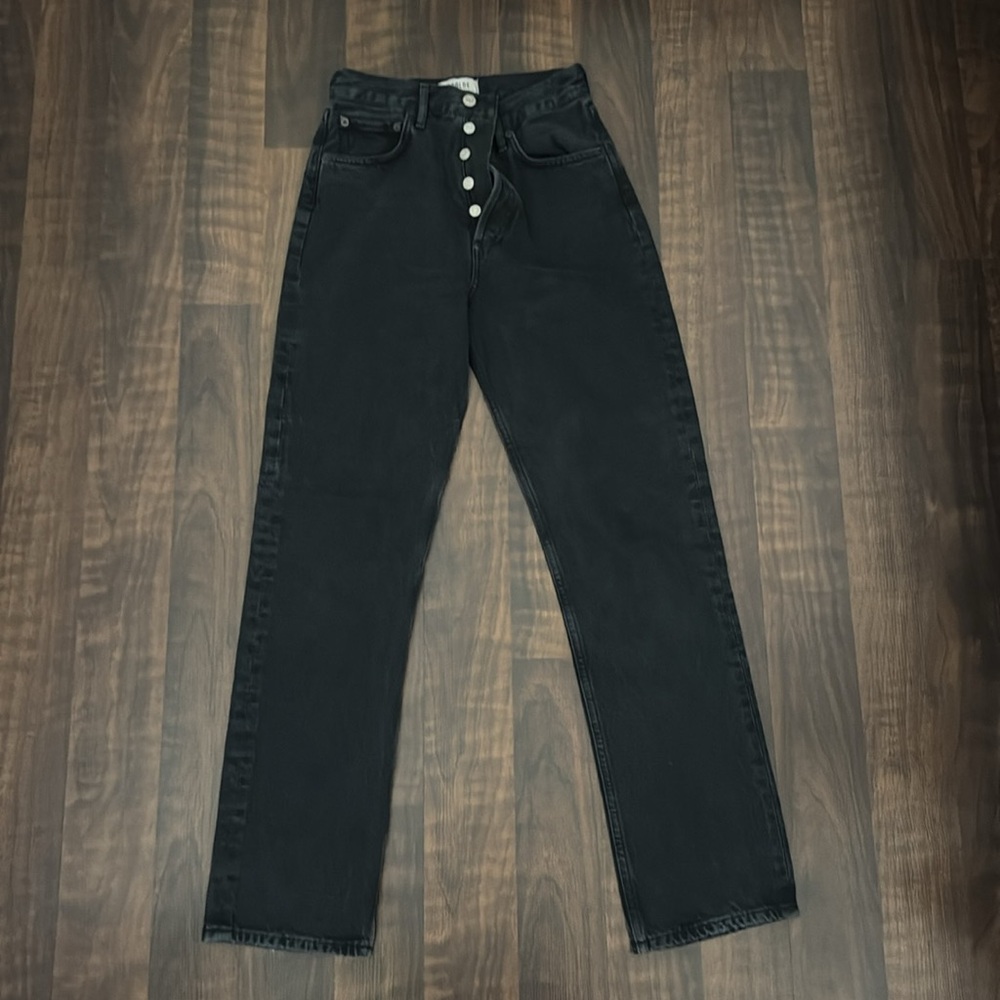 Agolde Black Straight Leg Jeans